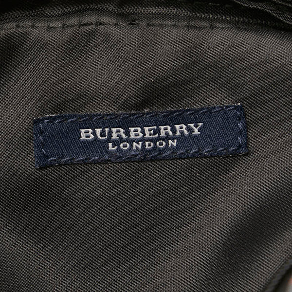 バーバリー ノバチェック 斜め掛け ショルダーバッグ レッド ブラック PVC レディース BURBERRY 【中古】