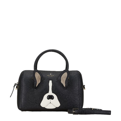 ケイトスペード 犬 モチーフ ハンドバッグ ショルダーバッグ 2WAY ブラック レザー レディース Kate Spade 【中古】