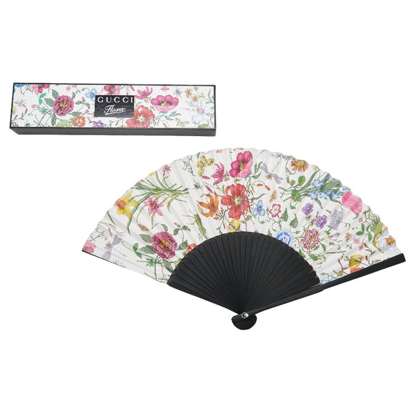 グッチ フローラ 扇子 団扇 その他小物 AW5455 アイボリー ホワイト マルチカラー シルク ウッド レディース GUCCI 【中古】