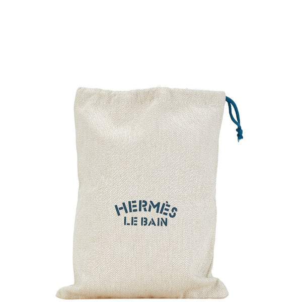 エルメス ノベルティ 巾着 ポーチ ネイビー ベージュ キャンバス レディース HERMES 【中古】