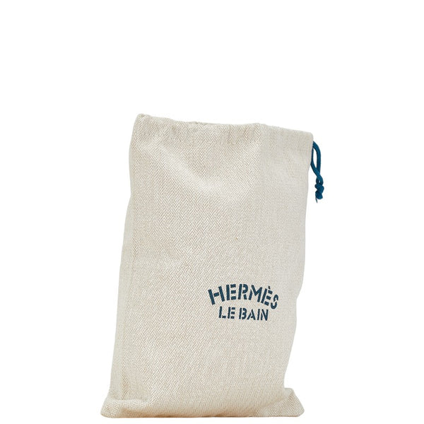 エルメス ノベルティ 巾着 ポーチ ネイビー ベージュ キャンバス レディース HERMES 【中古】