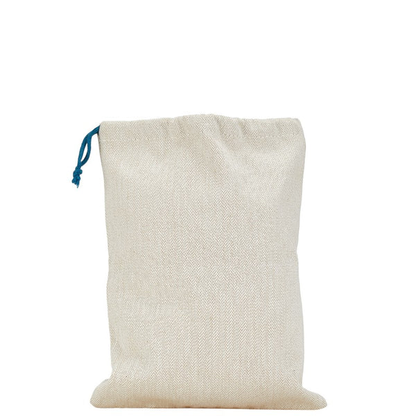 エルメス ノベルティ 巾着 ポーチ ネイビー ベージュ キャンバス レディース HERMES 【中古】