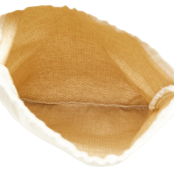 エルメス ノベルティ 巾着 ポーチ ネイビー ベージュ キャンバス レディース HERMES 【中古】