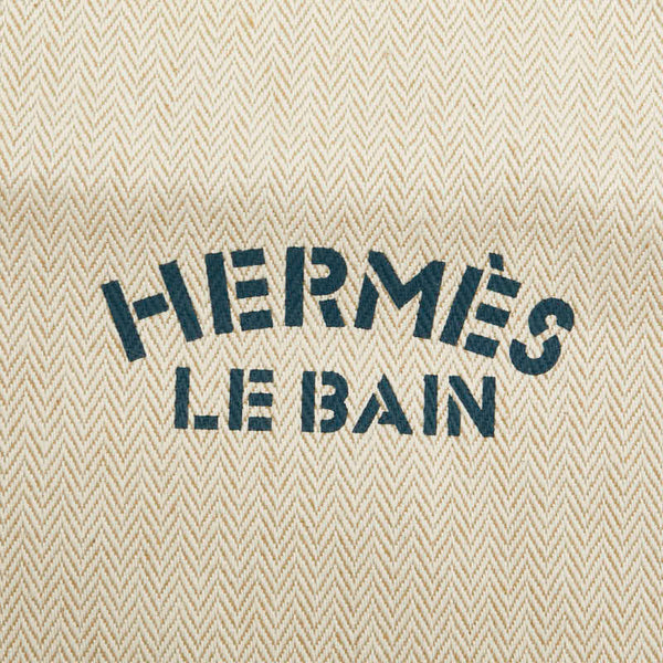 エルメス ノベルティ 巾着 ポーチ ネイビー ベージュ キャンバス レディース HERMES 【中古】