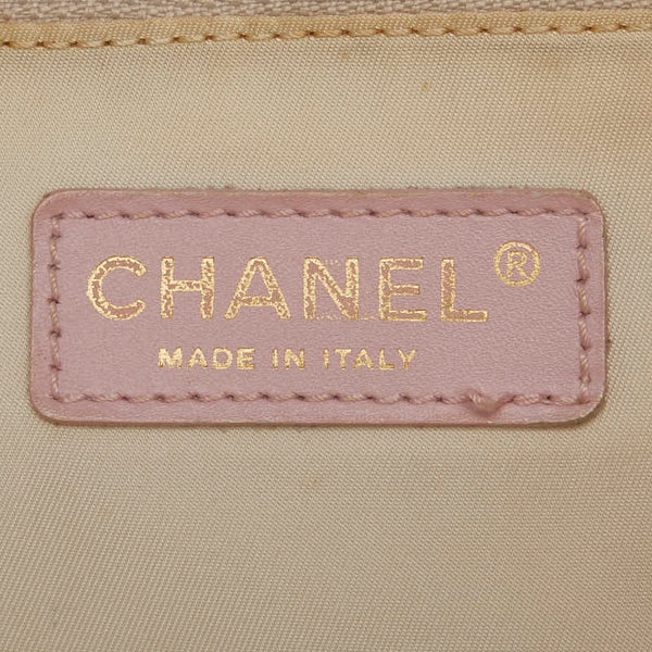 シャネル ニュートラベルライン トートMM ハンドバッグ トートバッグ A15991 ピンク ナイロン レザー レディース CHANEL 【中古】