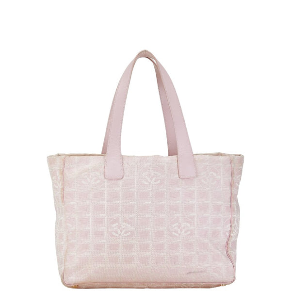 シャネル ニュートラベルライン トートMM ハンドバッグ トートバッグ A15991 ピンク ナイロン レザー レディース CHANEL 【中古】