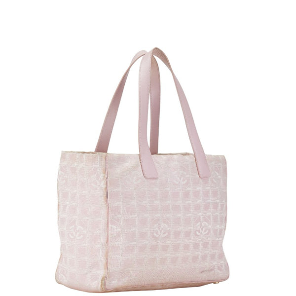 シャネル ニュートラベルライン トートMM ハンドバッグ トートバッグ A15991 ピンク ナイロン レザー レディース CHANEL 【中古】