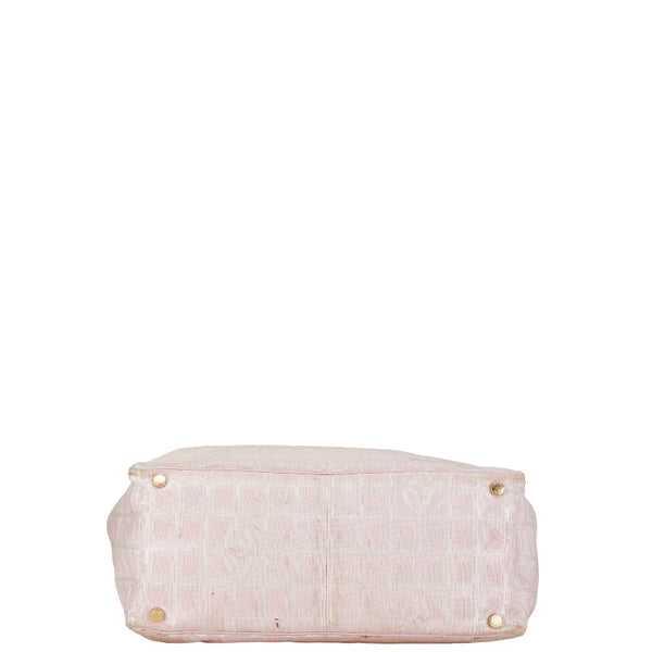 シャネル ニュートラベルライン トートMM ハンドバッグ トートバッグ A15991 ピンク ナイロン レザー レディース CHANEL 【中古】