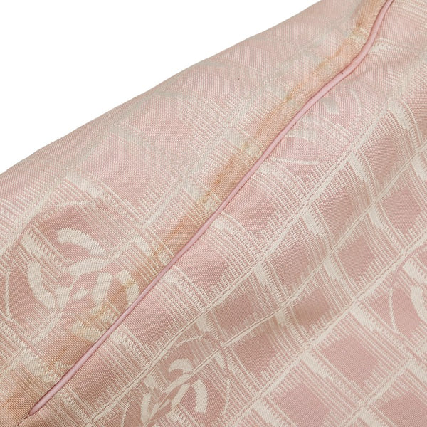 シャネル ニュートラベルライン トートMM ハンドバッグ トートバッグ A15991 ピンク ナイロン レザー レディース CHANEL 【中古】