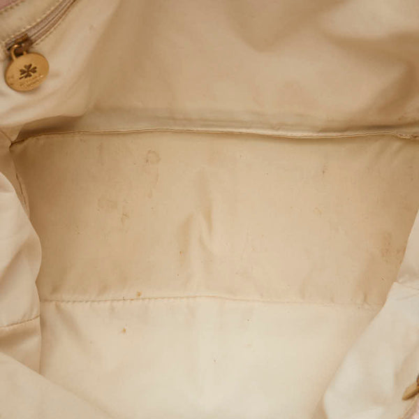 シャネル ニュートラベルライン トートMM ハンドバッグ トートバッグ A15991 ピンク ナイロン レザー レディース CHANEL 【中古】