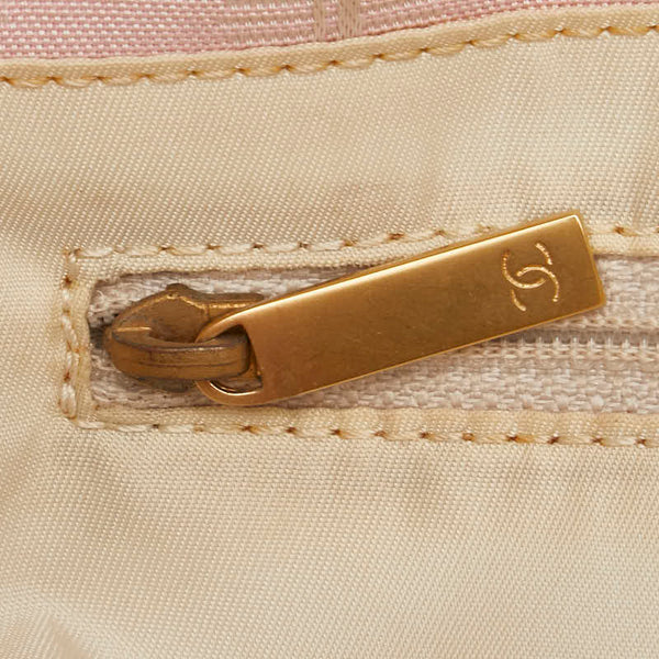 シャネル ニュートラベルライン トートMM ハンドバッグ トートバッグ A15991 ピンク ナイロン レザー レディース CHANEL 【中古】