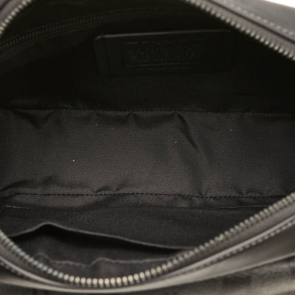 コーチ シグネチャー エリアス ショルダーバッグ CJ510 チャコール ブラック PVC レザー レディース COACH 【中古】