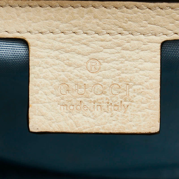 グッチ シルヴィ ビー＆スター スモール チェーン ショルダーバッグ 524405 ホワイト ゴールド レザー レディース GUCCI 【中古】