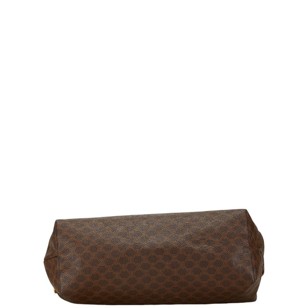 セリーヌ マカダム ポーチ ブラウン PVC レザー レディース CELINE 【中古】
