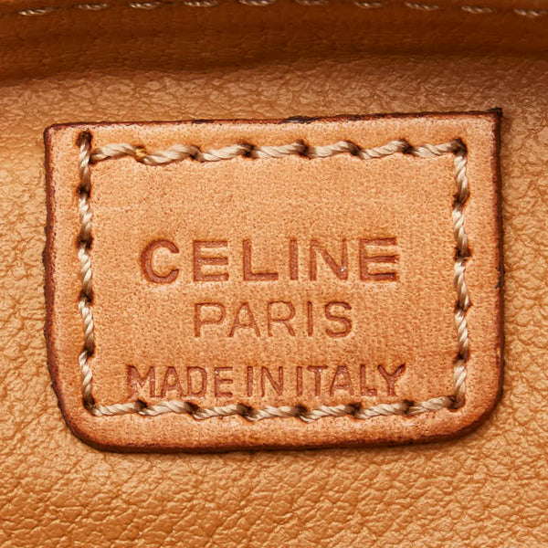 セリーヌ マカダム ポーチ ブラウン PVC レザー レディース CELINE 【中古】