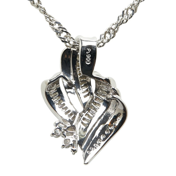Pt900 プラチナ Pt850 プラチナ ダイヤ0.59ct ペンダントネックレス レディース 【中古】