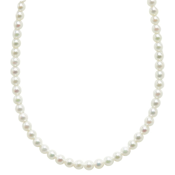 スターリングシルバー パール3.3mm 花 フラワー モチーフ ネックレス レディース 【中古】
