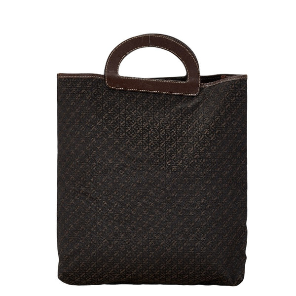 ロエベ アナグラム 総柄 ハンドバッグ トートバッグ ブラウン キャンバス レザー レディース LOEWE 【中古】
