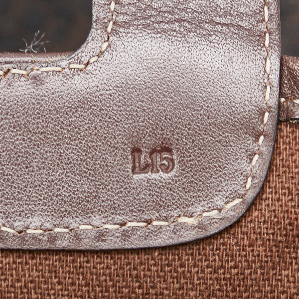 ロエベ アナグラム 総柄 ハンドバッグ トートバッグ ブラウン キャンバス レザー レディース LOEWE 【中古】