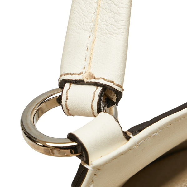 カルティエ マルチェロ ハンドバッグ ショルダーバッグ 2WAY ベージュ ホワイト キャンバス レザー レディース CARTIER 【中古】