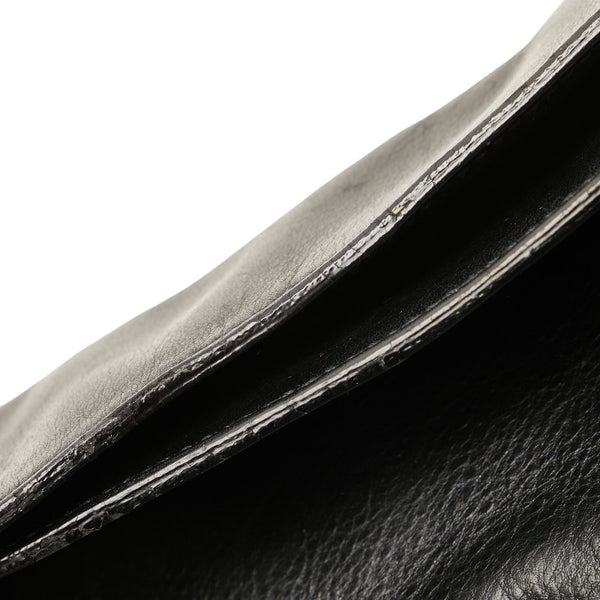 プラダ 三角ロゴプレート ハンドバッグ ブラック レザー レディース PRADA 【中古】