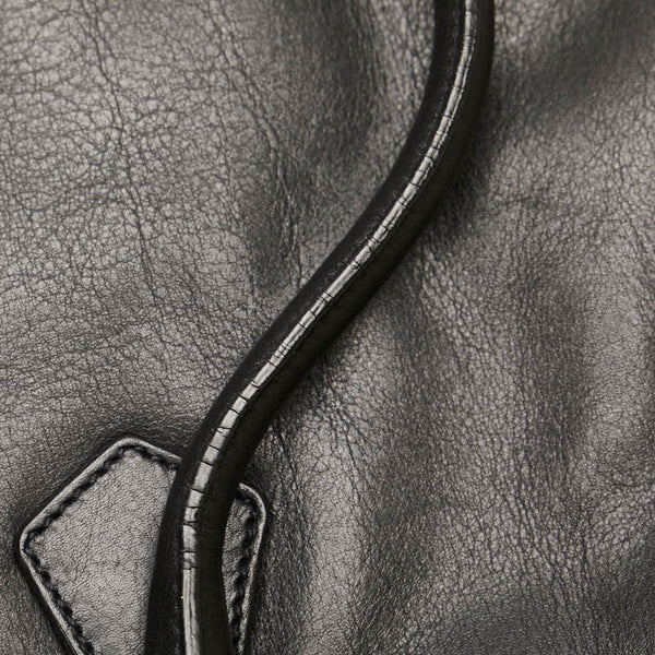 プラダ 三角ロゴプレート ハンドバッグ ブラック レザー レディース PRADA 【中古】