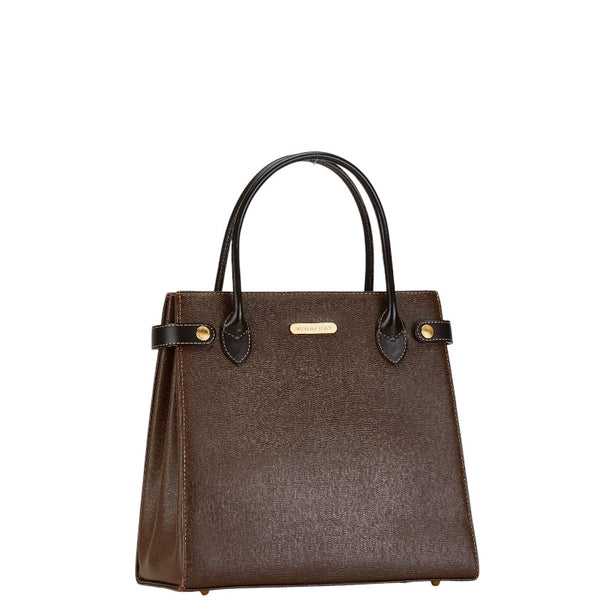 バーバリー ノバチェック シャドーホース ハンドバッグ トートバッグ ブラウン レザー レディース BURBERRY 【中古】