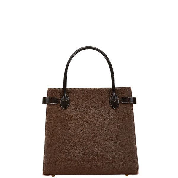 バーバリー ノバチェック シャドーホース ハンドバッグ トートバッグ ブラウン レザー レディース BURBERRY 【中古】