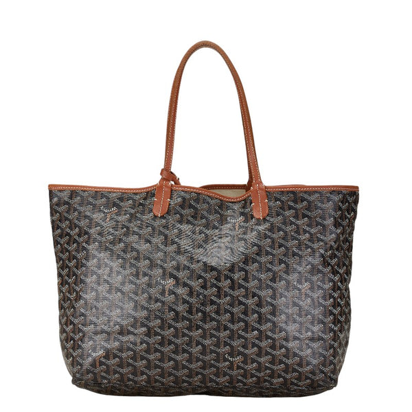 ゴヤール サンルイPM トートバッグ ブラウン ブラック PVC レザー レディース GOYARD 【中古】