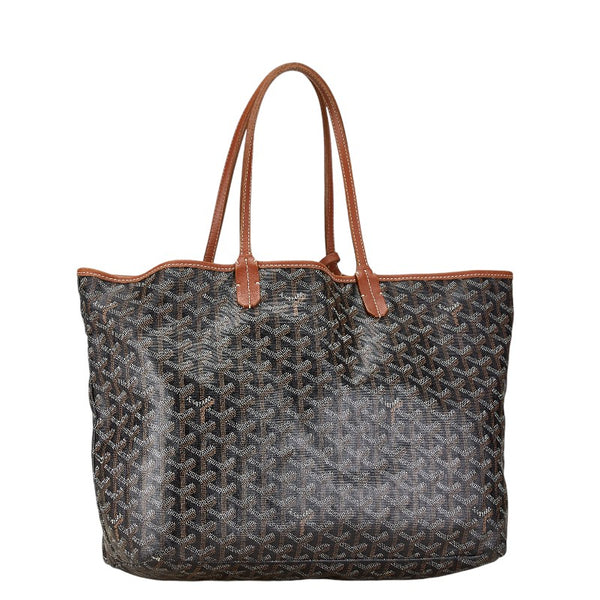 ゴヤール サンルイPM トートバッグ ブラウン ブラック PVC レザー レディース GOYARD 【中古】