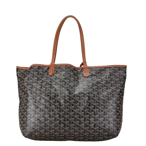 ゴヤール サンルイPM トートバッグ ブラウン ブラック PVC レザー レディース GOYARD 【中古】