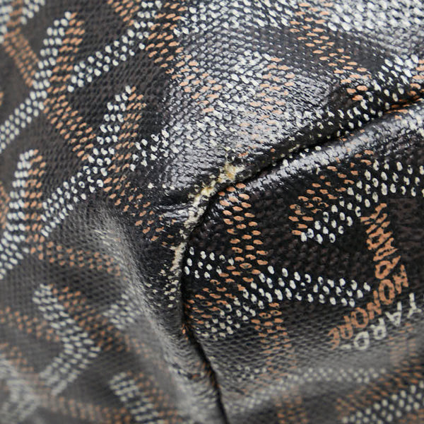 ゴヤール サンルイPM トートバッグ ブラウン ブラック PVC レザー レディース GOYARD 【中古】