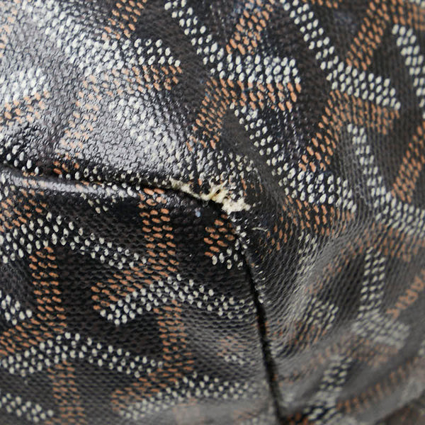ゴヤール サンルイPM トートバッグ ブラウン ブラック PVC レザー レディース GOYARD 【中古】