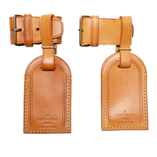 ルイ ヴィトン ポワニエ ネームタグ 2点セット ベージュ レザー レディース LOUIS VUITTON 【中古】