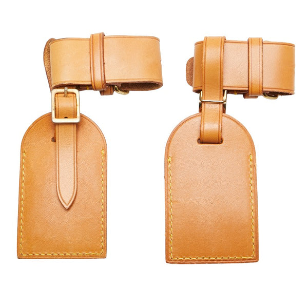 ルイ ヴィトン ポワニエ ネームタグ 2点セット ベージュ レザー レディース LOUIS VUITTON 【中古】