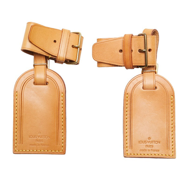 ルイ ヴィトン ポワニエ ネームタグ 2点セット ベージュ レザー レディース LOUIS VUITTON 【中古】