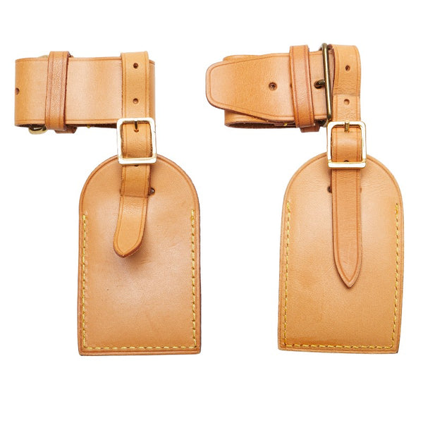 ルイ ヴィトン ポワニエ ネームタグ 2点セット ベージュ レザー レディース LOUIS VUITTON 【中古】