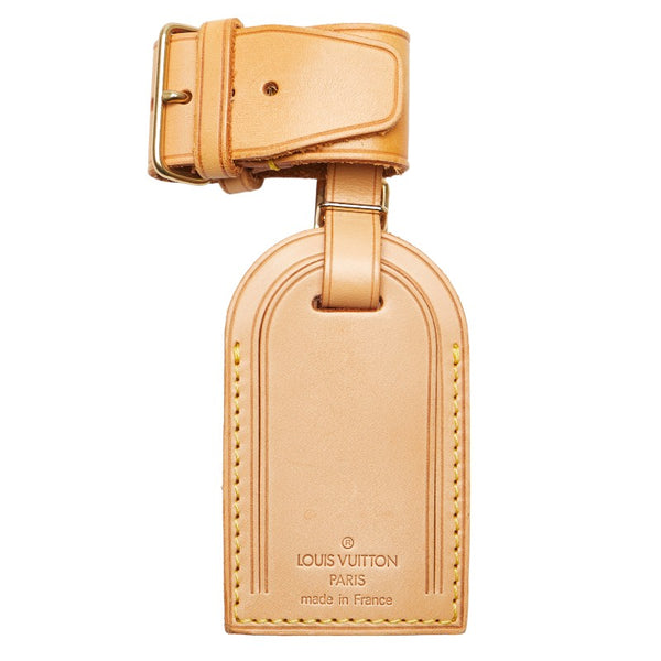 ルイ ヴィトン ポワニエ ネームタグ 2点セット ベージュ レザー レディース LOUIS VUITTON 【中古】