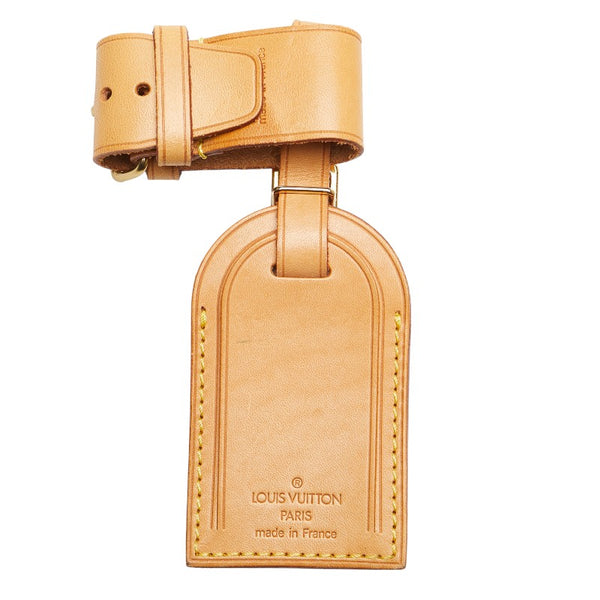 ルイ ヴィトン ポワニエ ネームタグ 2点セット ベージュ レザー レディース LOUIS VUITTON 【中古】