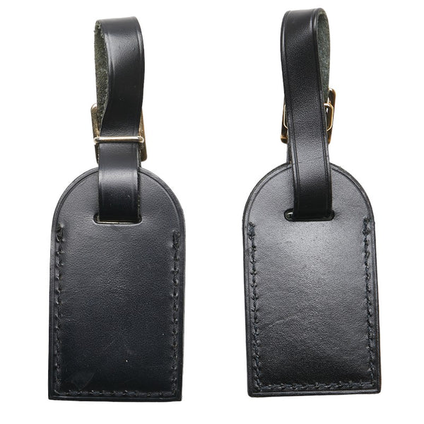 ルイ ヴィトン ネームタグ 2点セット ブラック レザー レディース LOUIS VUITTON 【中古】