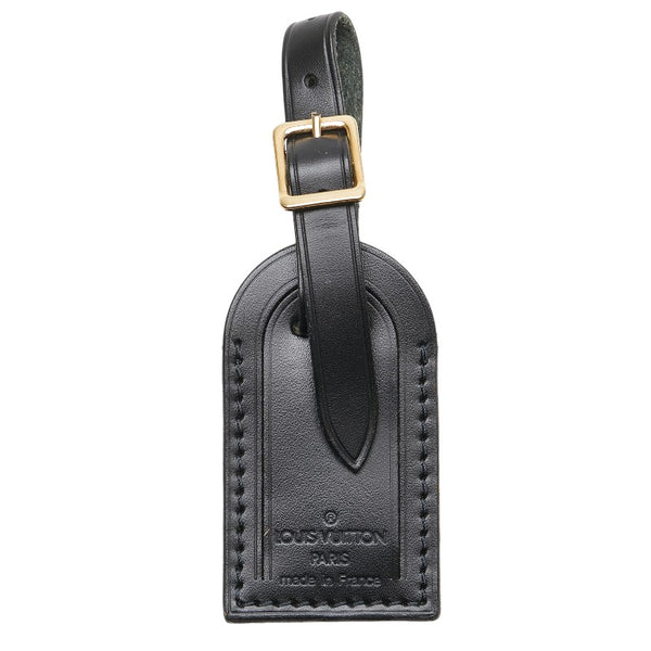 ルイ ヴィトン ネームタグ 2点セット ブラック レザー レディース LOUIS VUITTON 【中古】