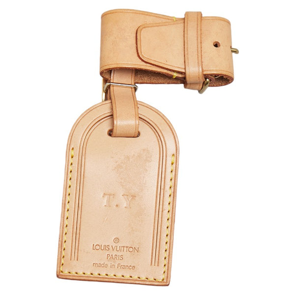 ルイ ヴィトン ポワニエ ネームタグ 10点セット ベージュ レザー レディース LOUIS VUITTON 【中古】
