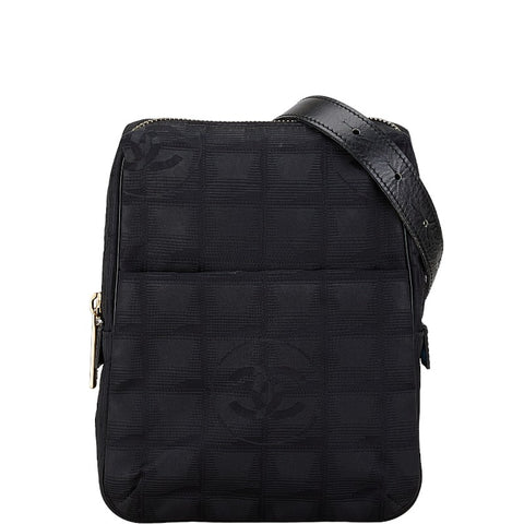 シャネル ニュートラベルライン ショルダーバッグ ブラック ナイロン レザー レディース CHANEL 【中古】