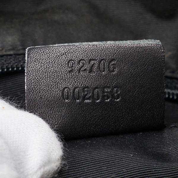 グッチ GGキャンバス ワン ショルダーバッグ 92706 ブラック キャンバス レザー レディース GUCCI 【中古】