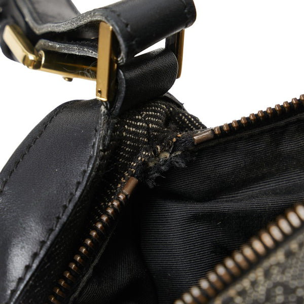 グッチ GGキャンバス ワン ショルダーバッグ 92706 ブラック キャンバス レザー レディース GUCCI 【中古】