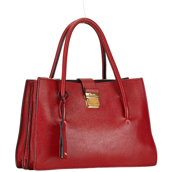 ミュウミュウ ハンドバッグ ショルダーバッグ 2WAY レッド レザー レディース MIUMIU 【中古】