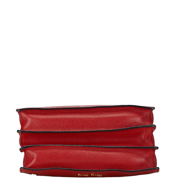 ミュウミュウ ハンドバッグ ショルダーバッグ 2WAY レッド レザー レディース MIUMIU 【中古】