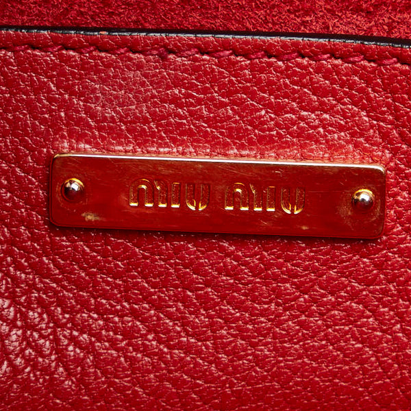 ミュウミュウ ハンドバッグ ショルダーバッグ 2WAY レッド レザー レディース MIUMIU 【中古】