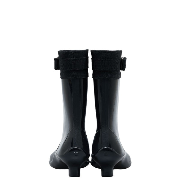 サルヴァトーレフェラガモ ヴァラリボン レイン ブーツ ブラック エナメル レディース Salvatore Ferragamo 【中古】