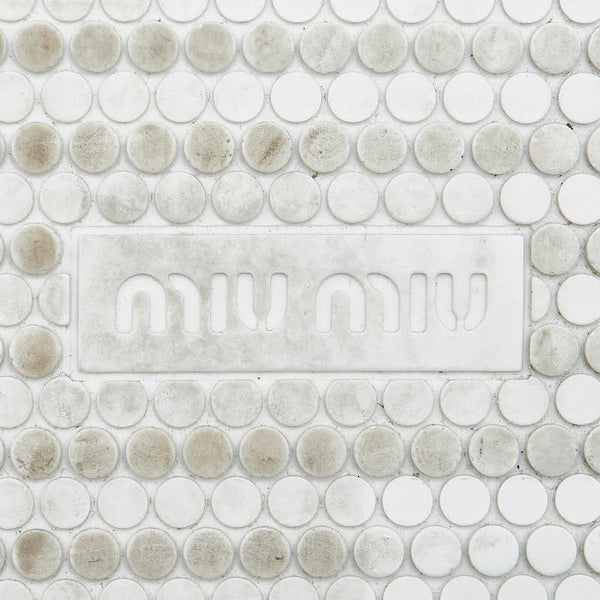 ミュウ ミュウ ラインストーン クラック ローカット スニーカー 643 ホワイト レザー レディース Miu Miu 【中古】